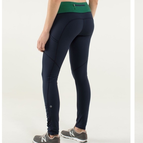 lululemon athletica Pants - Lululemon Speed Tight Cozy Full Length Navy Blue Leggings Mid Rise